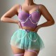 European and American cross -border relationship fun underwear lace tube top skirt pants three -piece set Amazon foreign trade spot