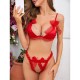 Valentine's Day European and American cross -border sexy seductive sexy lingerie set Metal exposed milk opening passion seductive service women