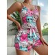 European and American cross -border hot -selling summer new sex pajamas suits cartoon band pure desire printed sexy short pants female