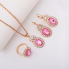 3-Piece Luxury Jewelry Set - Necklace, Earrings & Ring Diamond Bridal Set