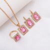 3-Piece Luxury Jewelry Set - Necklace, Earrings & Ring Diamond Bridal Set