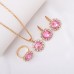 3-Piece Luxury Jewelry Set - Necklace, Earrings & Ring Diamond Bridal Set