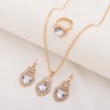 3-Piece Luxury Jewelry Set - Necklace, Earrings & Ring Diamond Bridal Set