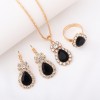 3-Piece Luxury Jewelry Set - Necklace, Earrings & Ring Diamond Bridal Set