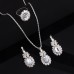 3-Piece Luxury Jewelry Set - Necklace, Earrings & Ring Diamond Bridal Set