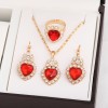 3-Piece Luxury Jewelry Set - Necklace, Earrings & Ring Diamond Bridal Set