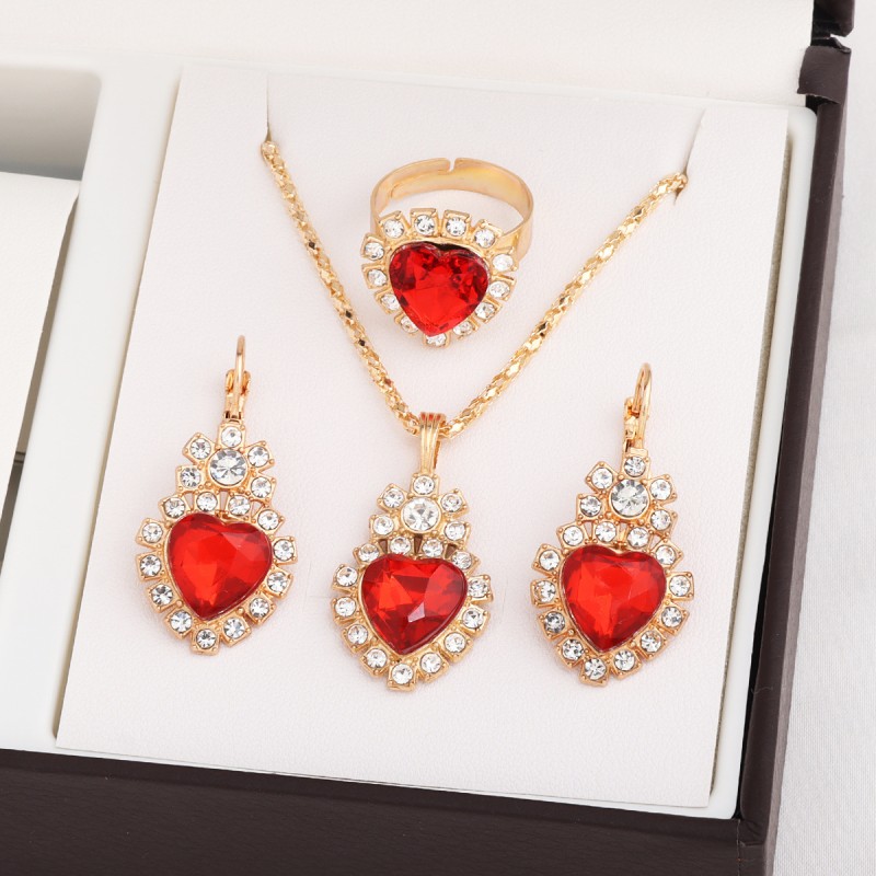 3-Piece Luxury Jewelry Set - Necklace, Earrings & Ring Diamond Bridal Set