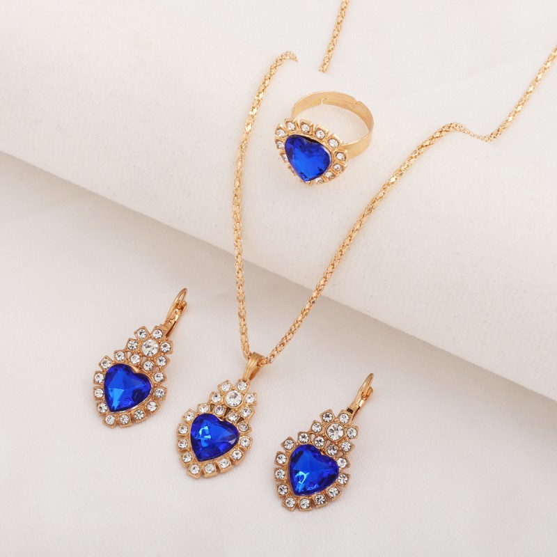 3-Piece Luxury Jewelry Set - Necklace, Earrings & Ring Diamond Bridal Set