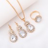 3-Piece Luxury Jewelry Set - Necklace, Earrings & Ring Diamond Bridal Set