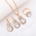 3-Piece Luxury Jewelry Set - Necklace, Earrings & Ring Diamond Bridal Set