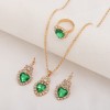 3-Piece Luxury Jewelry Set - Necklace, Earrings & Ring Diamond Bridal Set
