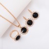 3-Piece Luxury Jewelry Set - Necklace, Earrings & Ring Diamond Bridal Set
