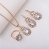 3-Piece Luxury Jewelry Set - Necklace, Earrings & Ring Diamond Bridal Set
