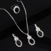 3-Piece Luxury Jewelry Set - Necklace, Earrings & Ring Diamond Bridal Set
