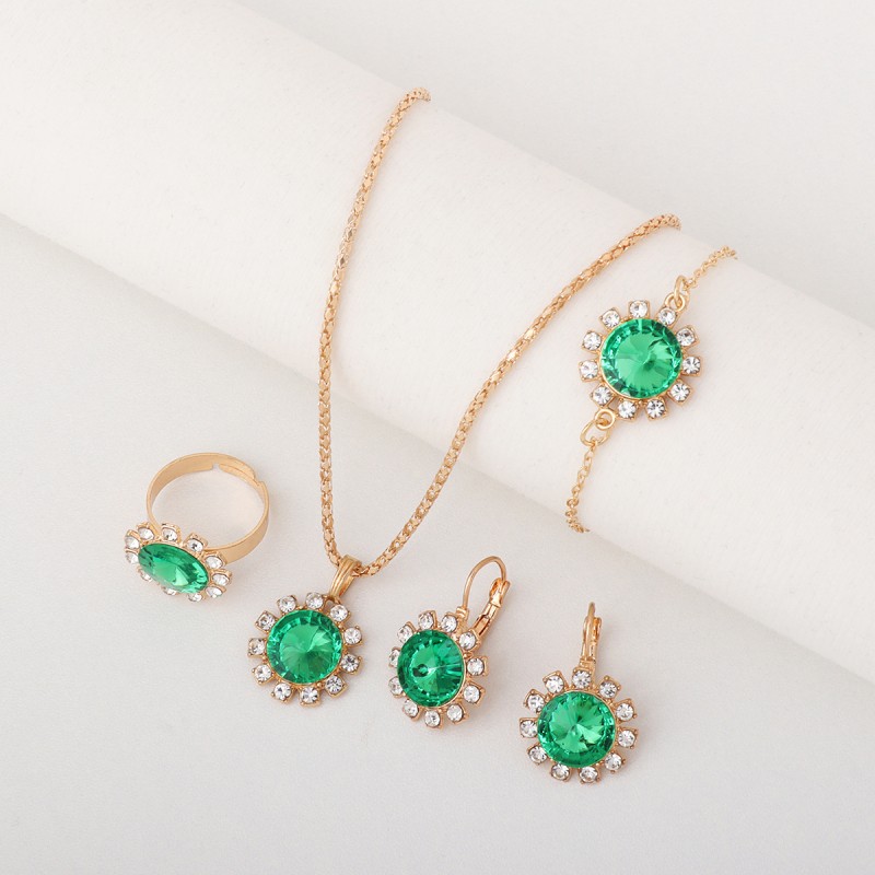 3-Piece Luxury Jewelry Set - Necklace, Earrings & Ring Diamond Bridal Set