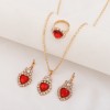 3-Piece Luxury Jewelry Set - Necklace, Earrings & Ring Diamond Bridal Set