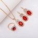 3-Piece Luxury Jewelry Set - Necklace, Earrings & Ring Diamond Bridal Set