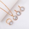 3-Piece Luxury Jewelry Set - Necklace, Earrings & Ring Diamond Bridal Set