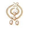 Retro Women Jewelry Set Featuring Pearl Pattern, Electroplated Alloy Material, 1 Set