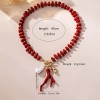 Coral Beading Necklace For Women With Electroplated KC Golden Plated Finish And Acrylic Pendant