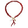 Coral Beading Necklace For Women With Electroplated KC Golden Plated Finish And Acrylic Pendant