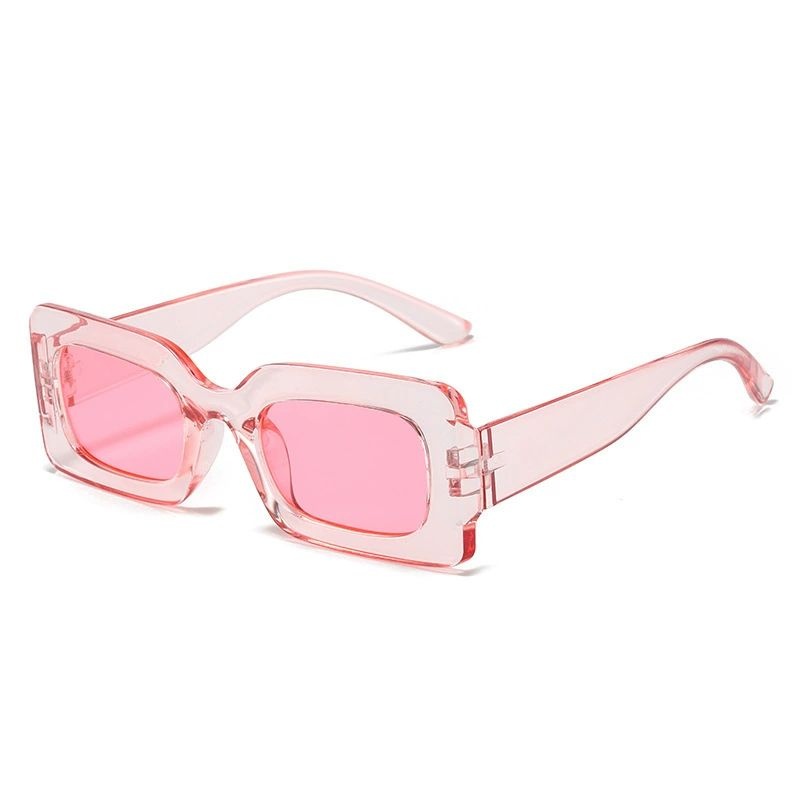 Women's retro rectangular sunglasses fashionable candy colored small frame sunglasses travel UV400 wholesale cheap sunglasses