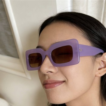 Women's retro rectangular sunglasses fashionable candy colored small frame sunglasses travel UV400 wholesale cheap sunglasses