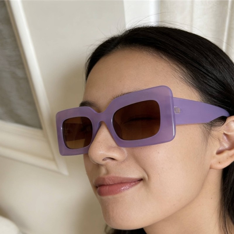 Women's retro rectangular sunglasses fashionable candy colored small frame sunglasses travel UV400 wholesale cheap sunglasses