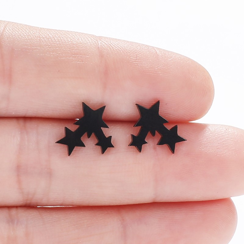 Triple star 304 Stainless Steel Stainless Steel Simple Style Ear Studs
