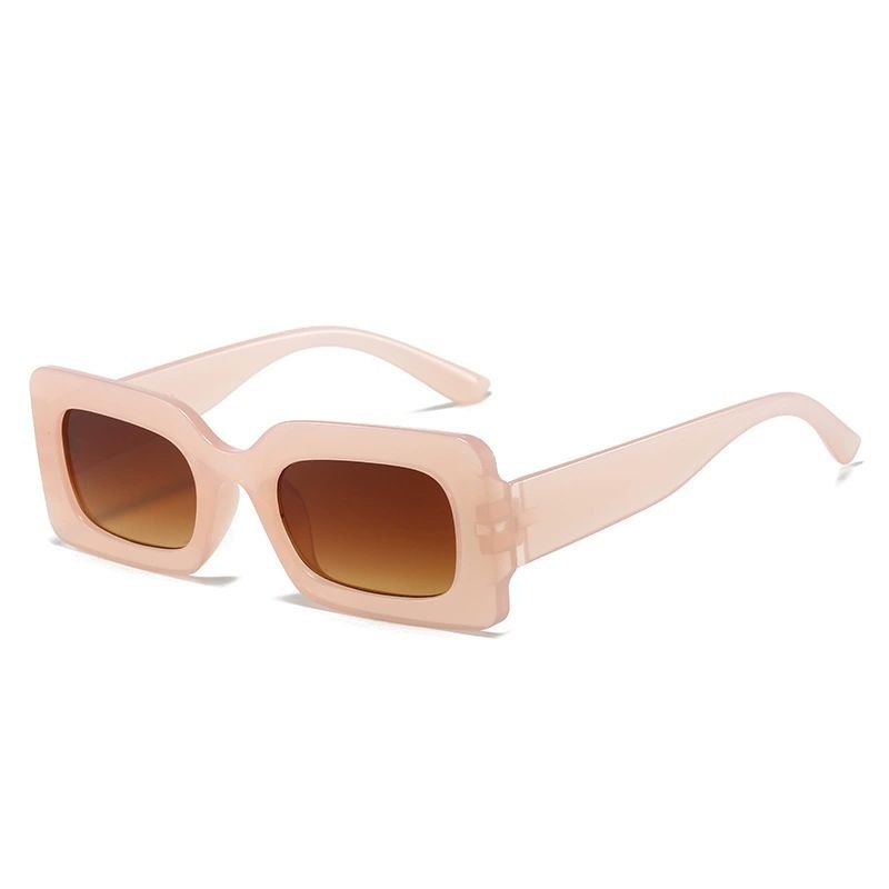 Women's retro rectangular sunglasses fashionable candy colored small frame sunglasses travel UV400 wholesale cheap sunglasses