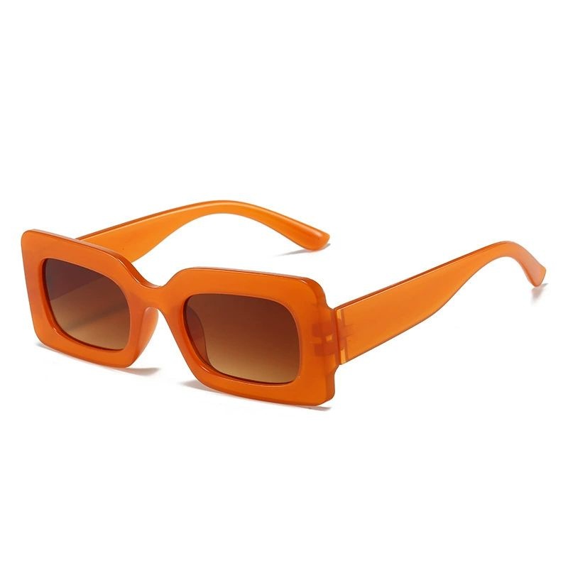 Women's retro rectangular sunglasses fashionable candy colored small frame sunglasses travel UV400 wholesale cheap sunglasses