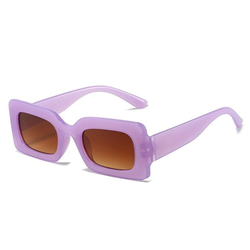 Women's retro rectangular sunglasses fashionable candy colored small frame sunglasses travel UV400 wholesale cheap sunglasses