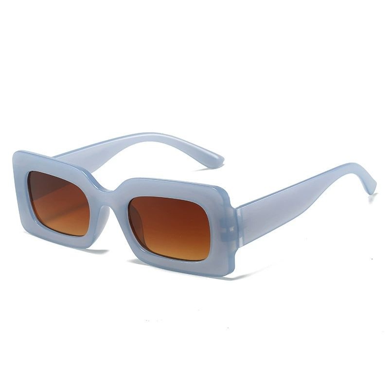 Women's retro rectangular sunglasses fashionable candy colored small frame sunglasses travel UV400 wholesale cheap sunglasses