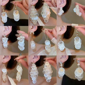Assorted shell drop earrings with a 925 sterling silver pin