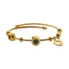 Butterfly Geometric Heart Titanium Steel Beaded Bracelet Women’s Open Bangle Heart Bracelet