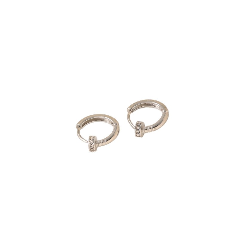 Zircon Diamond-studded stainless steel hoop earring chain