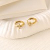 Zircon Diamond-studded stainless steel hoop earring chain