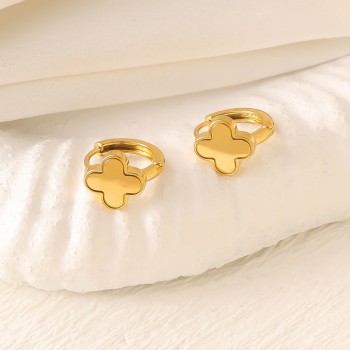 Zircon Diamond-studded stainless steel hoop earring chain