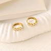 Zircon Diamond-studded stainless steel hoop earring chain