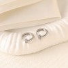 Zircon Diamond-studded stainless steel hoop earring chain