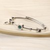 Butterfly Geometric Heart Titanium Steel Beaded Bracelet Women’s Open Bangle Heart Bracelet