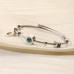 Butterfly Geometric Heart Titanium Steel Beaded Bracelet Women’s Open Bangle Heart Bracelet
