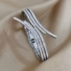 Elegant Irregular Bangle In 304 Stainless Steel With Gold Electroplated Inlay, Unisex Design