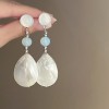 Assorted shell drop earrings with a 925 sterling silver pin