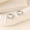Zircon Diamond-studded stainless steel hoop earring chain