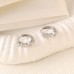 Zircon Diamond-studded stainless steel hoop earring chain