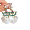 Assorted shell drop earrings with a 925 sterling silver pin