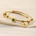 Butterfly Geometric Heart Titanium Steel Beaded Bracelet Women’s Open Bangle Heart Bracelet