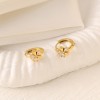 Zircon Diamond-studded stainless steel hoop earring chain