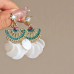 Assorted shell drop earrings with a 925 sterling silver pin